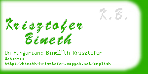 krisztofer bineth business card